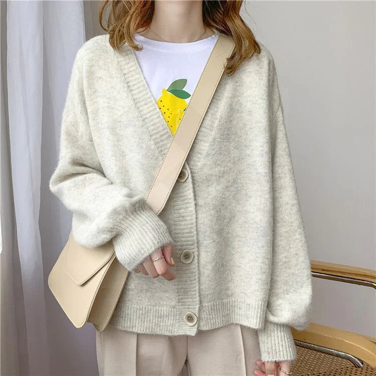 H.SA Women Sweater Cardigans Spring Solid Cashmere Sweater Coat Chic Korean style Casual Cardigans Roupa Jacket sueters mujer LUXLIFE BRANDS