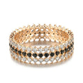 Kinel Hot Fashion 585 Rose Gold Rings For Women Vintage Accessories Full Black White Natural Zircon Shiny Ring Fine Jewelry Luxlife Brands