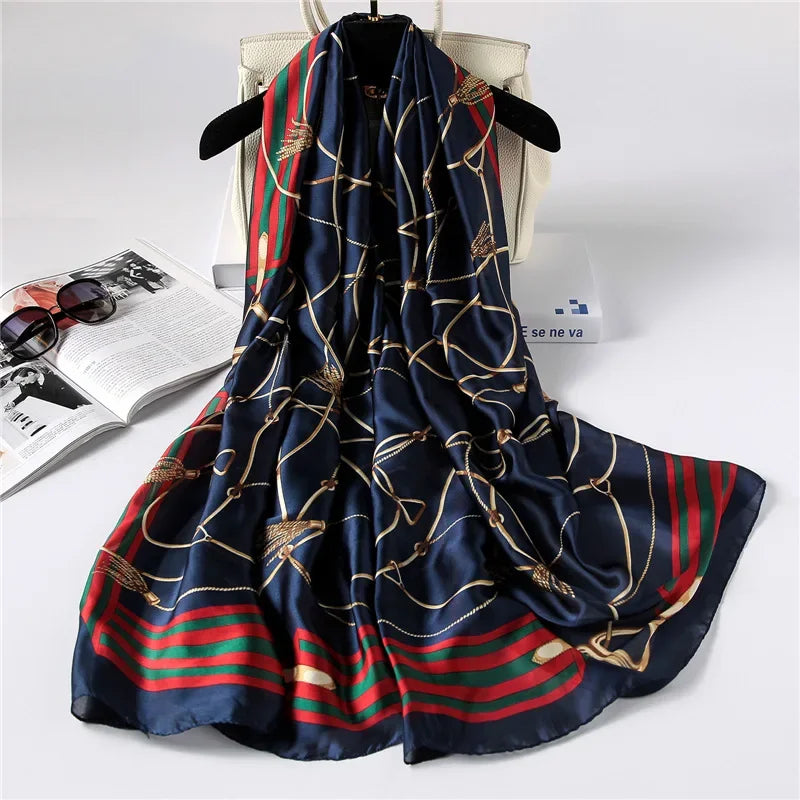 Luxury brand hijab summer women scarves soft long print silk scarves lady shawl and wrap 2022 pashmina bandana beach stoles