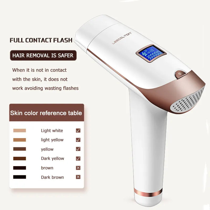 Lescolton 3in1 700000 Pulsed IPL Laser Hair Removal Device Permanent Hair Removal IPL Laser Epilator Armpit Hair Removal Machine LUXLIFE BRANDS