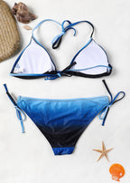 Anfilia Women's Bikini Set Gradient Swimwear Halter Swimsuit Side Bandage Bathing Suit Beachwear Sexy Bikini Luxlife Brands