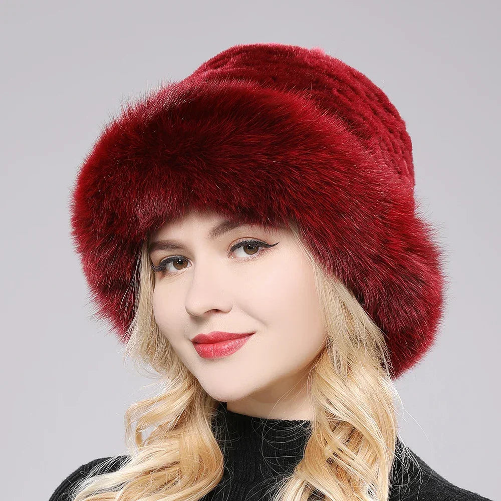 Bella Rabbit Fur Hat LUXLIFE BRANDS