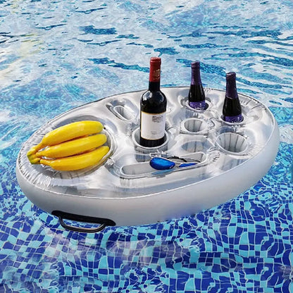 Summer Party Bucket Drinks Wine Cup Holder Inflatable Pool Float Beer Table Swimmin Pool Beach Drinking Cooler Bar Tray Outdoor
