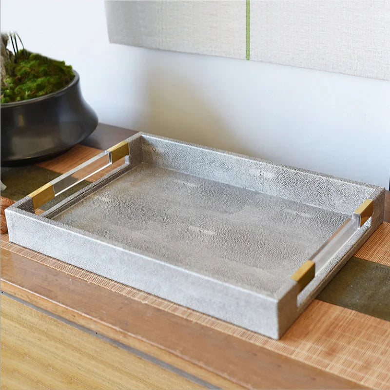 Eco Lux Leather, Metal & Acrylic Tray