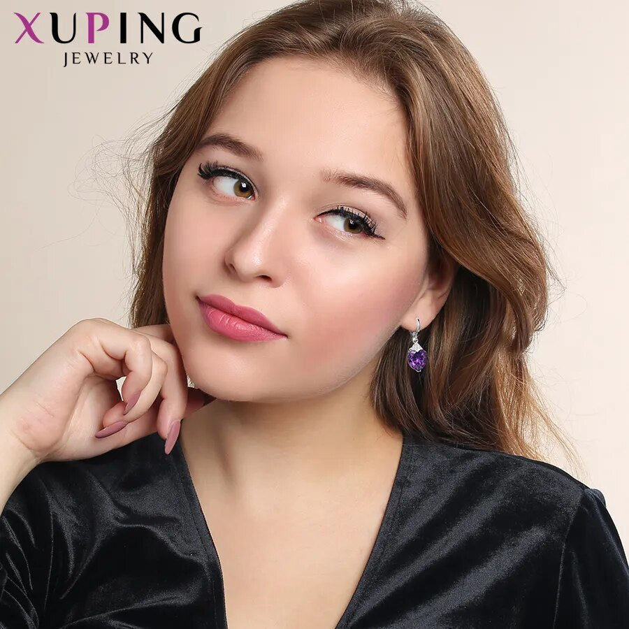 Xuping Jewelry Fashion Luxury Women Drop Earrings with Synthetic Cubic Zirconia for Valentine's Day Gift 27656 LUXLIFE BRANDS