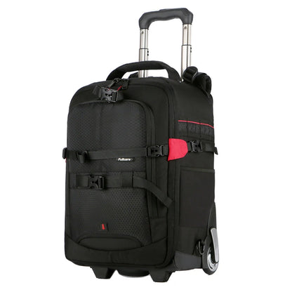 Professional DSLR camera trolley suitcase on wheels