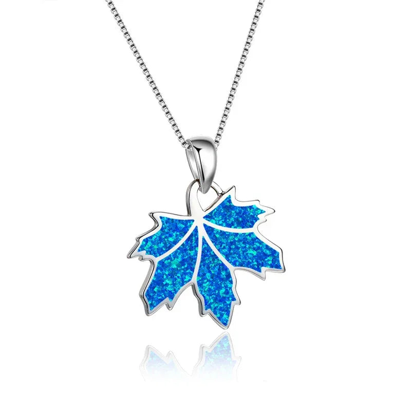 Boho Fashion Sea Animal Dolphin Pendant Necklace for Women Girl Inlay Imitation Blue Opal Necklace Wedding Party Jewelry