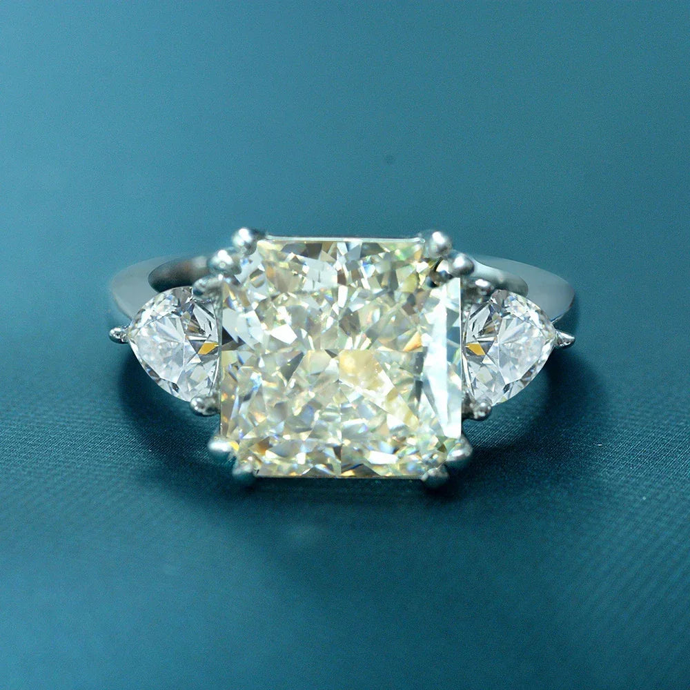 925 Sterling Silver 5CT G Color Lab Sapphire Gemstone Wedding Engagement Cocktail Ring Luxlife Brands