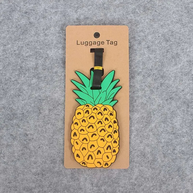 Pineapple Travel Accessories Creative Luggage Tag Silica Gel Suitcase ID Address Holder Baggage Boarding Tags Portable Label