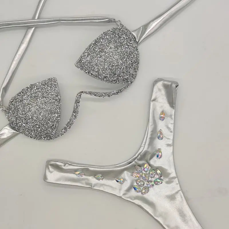 The Venus Vacation Rhinestone Bikini – Diamond Showgirl Performance Swim Set