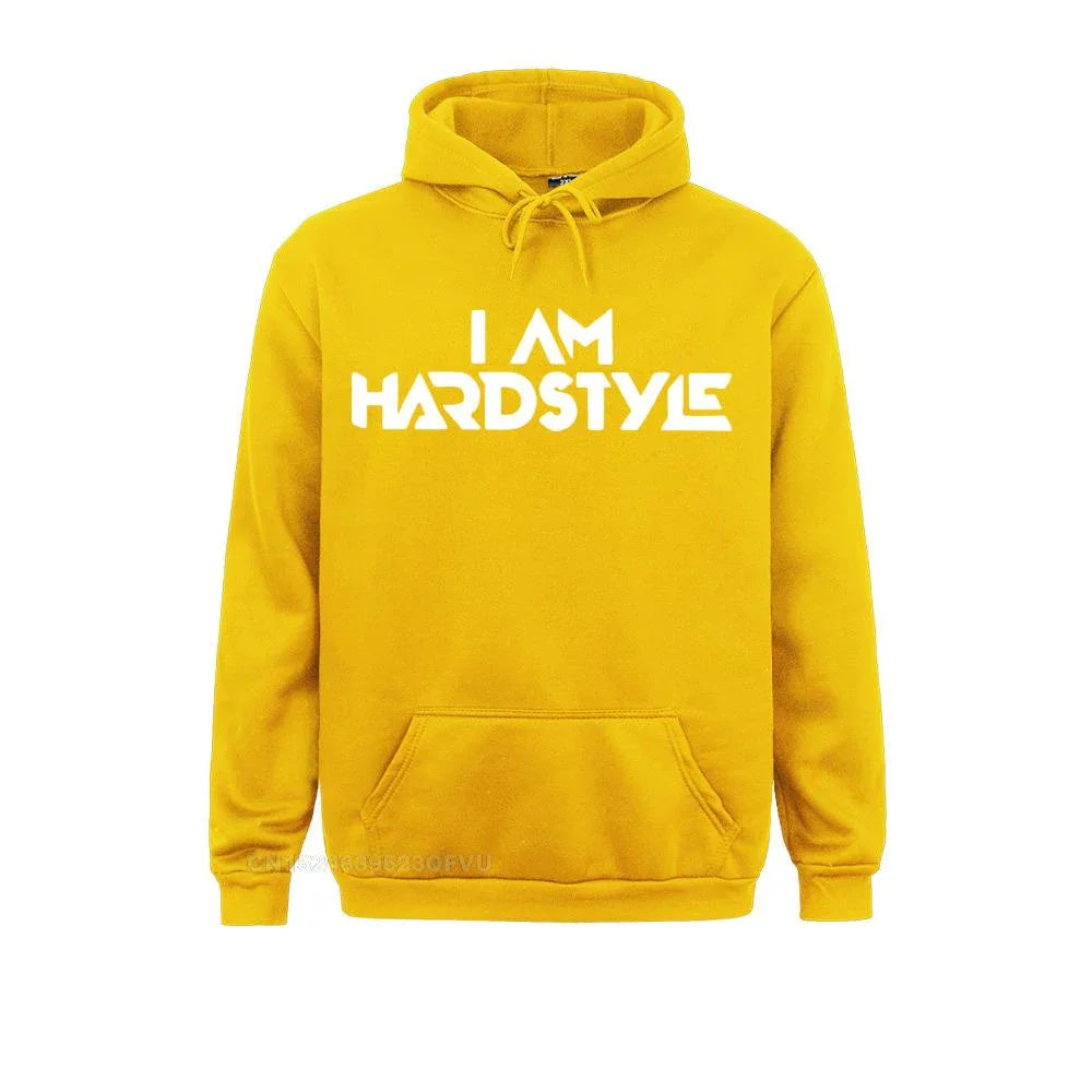 I Am Hardstyle Men Women Music Defqon Hardcore Dance Dj Techno Club Party Edm Pullover Hoodie Hoodie Premium Cotton Tops LUXLIFE BRANDS