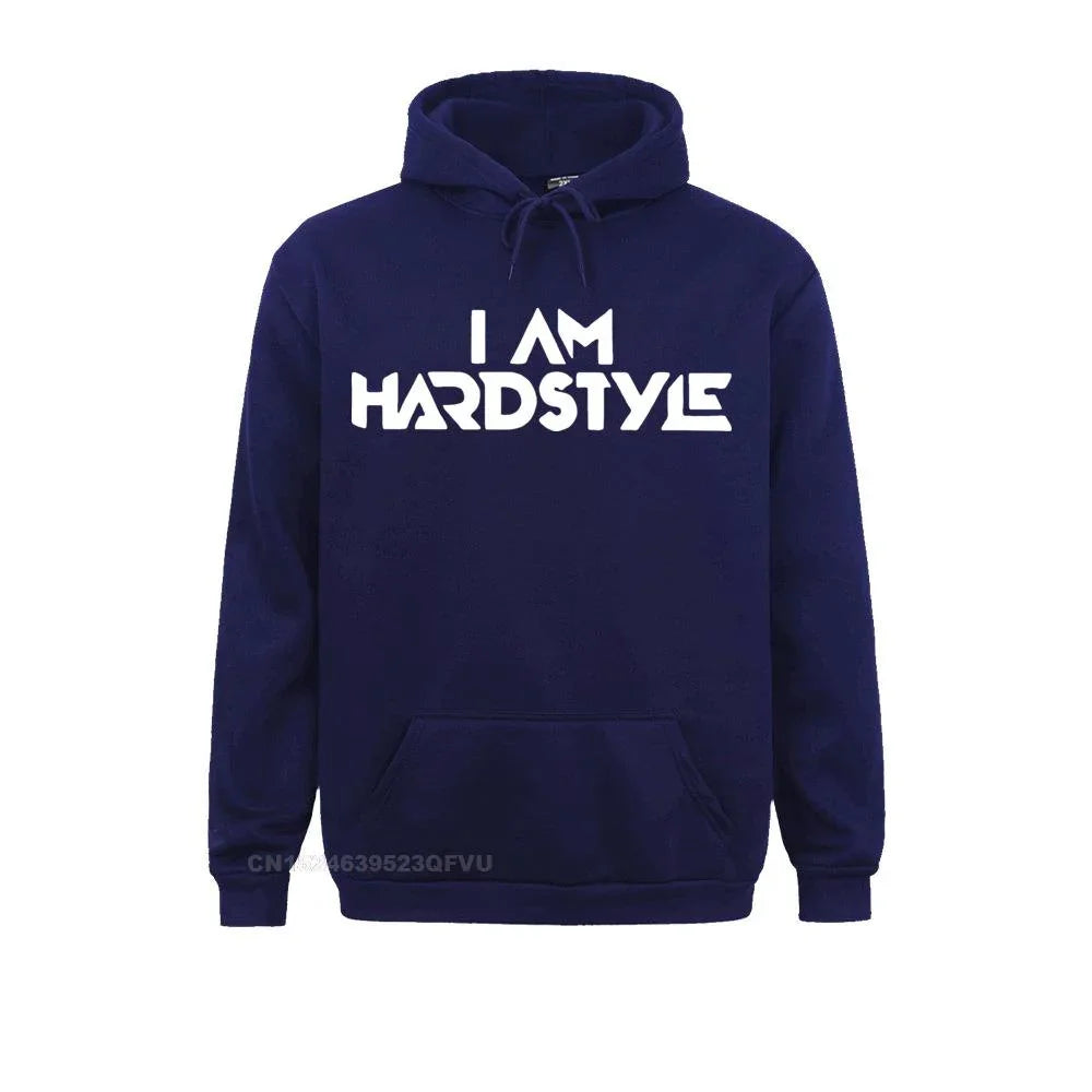 I Am Hardstyle Men Women Music Defqon Hardcore Dance Dj Techno Club Party Edm Pullover Hoodie Hoodie Premium Cotton Tops LUXLIFE BRANDS