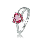 ATTAGEMS Heart Shape Ruby 925 Sterling Silver Ring 2.5 Carats Women Love Ring for Party Wedding and Engagement Romantic Gift Luxlife Brands