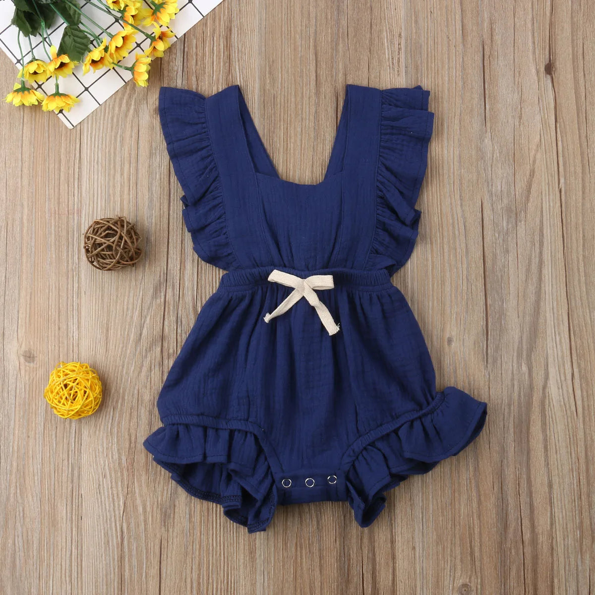 LUXBABY Cotton Ruffle Playsuit LUXLIFE BRANDS