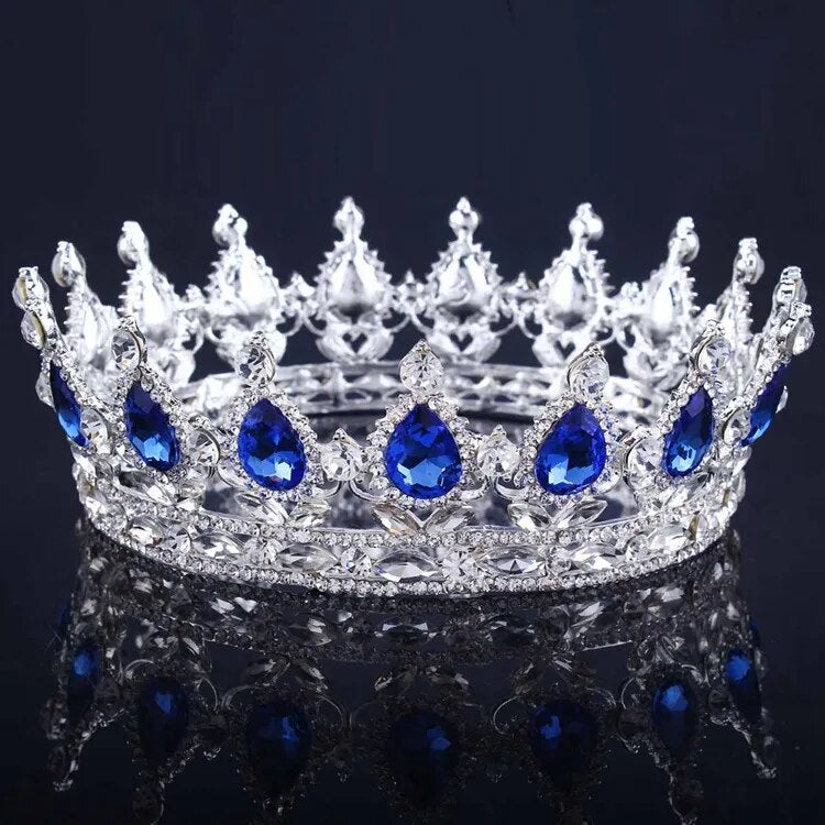 Vintage Baroque Queen King Bride Tiara Crown For Women Headdress Prom Bridal Wedding Tiaras and Crowns Hair Jewelry Accessories LUXLIFE BRANDS