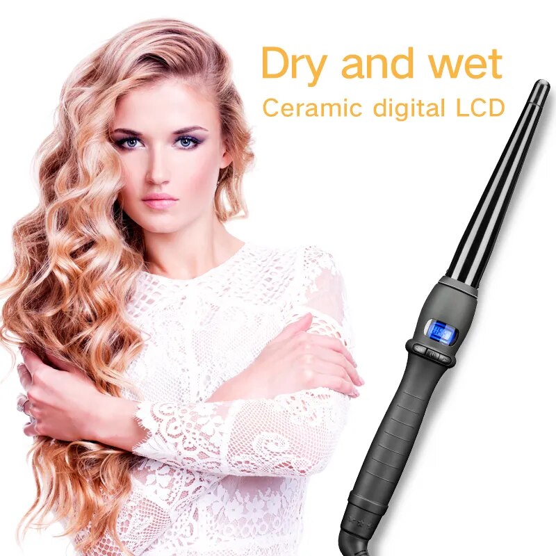 Ceramic Styling Tools professional Hair Curling Iron Hair waver Pear Flower Cone Electric Hair Curler Roller Curling Wand LUXLIFE BRANDS