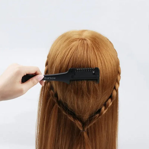 Brainbow 1pc Hair Cutting Comb Black Handle Hair Brushes with Razor Blades Cutting Thinning Trimmin Hair Salon DIY Styling Tools