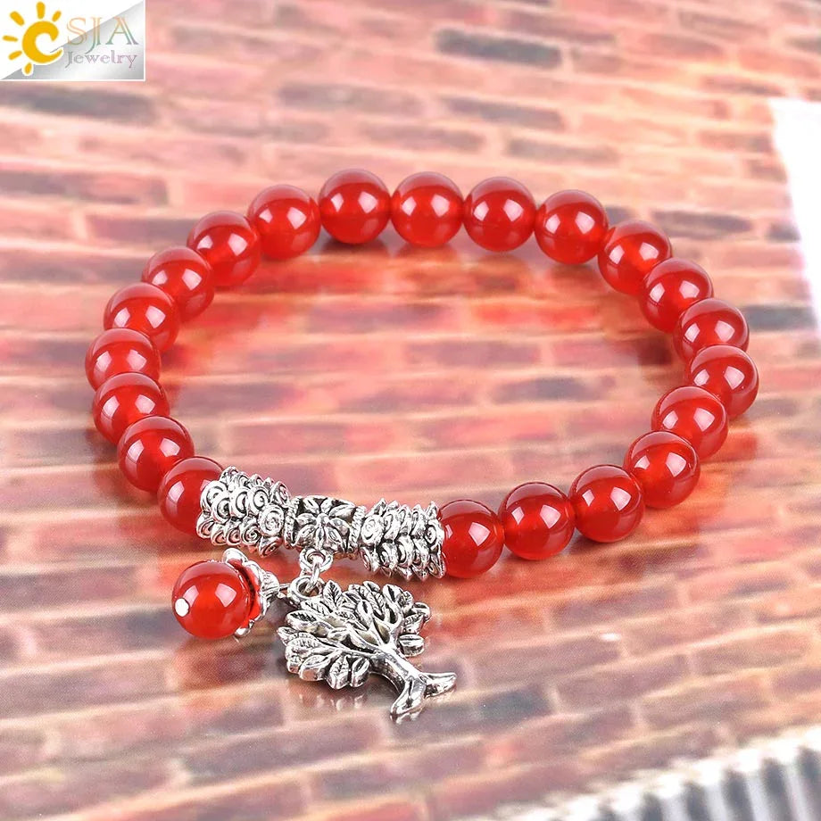 Red Onyx Gem Stone Bracelet LUXLIFE BRANDS
