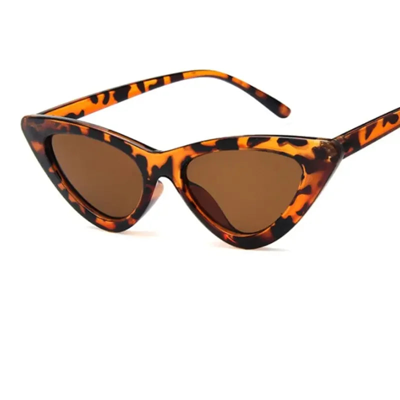 Cat Eye Fashion Sunglasses Women Vintage small Leopard Triangle Sunglasses Retro Female Eyewear UV400 Brand Designer Retro