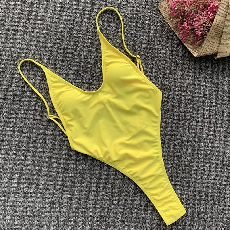 Sexy Extreme Micro String Backless Monokini Women Thong Swimwear One Piece Swimsuit Female High Cut Bathing Suit Swim Beachwear