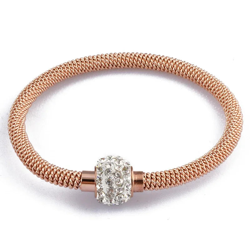 Fashion High Quality Charm Chic Valentine Gift Jewelry Stainless Steel Gold Women Distort Bracelets & Bangles LUXLIFE BRANDS