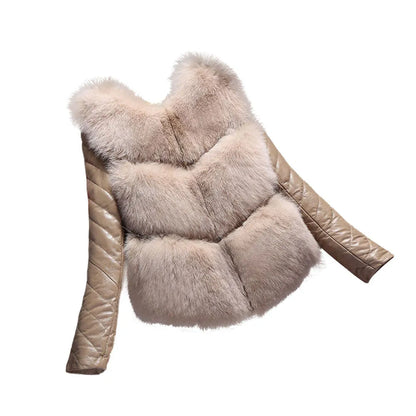 Naiveroo Fashion Autumn Winter Coat Thick Warm Women Faux Fox Fur Vest High-Grade Jacket Colete Feminino Plus Size 3XL LUXLIFE BRANDS