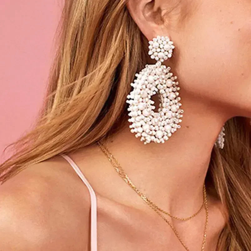 MANILAI Boho Fashion Beads Drop Earrings For Women Handmade Beaded Dangle Statement Earring Jewelry Gifts Wholesale - LUXLIFE BRANDS