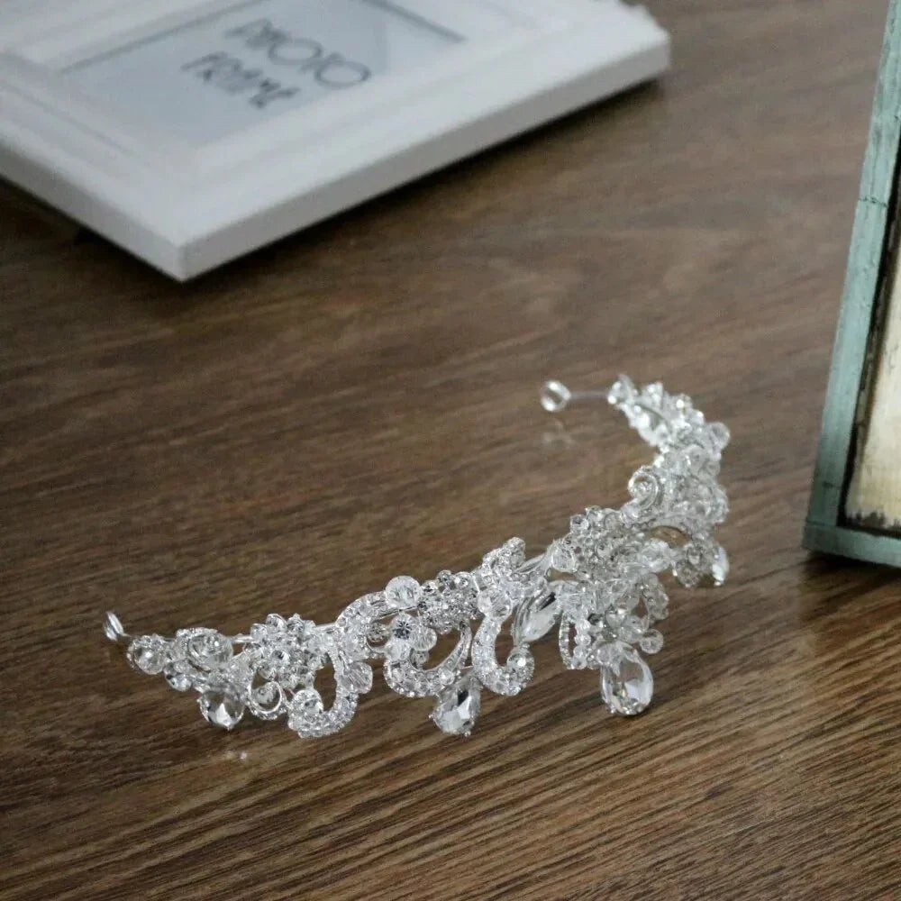 Baroque handmade pink crystal beads bridal tiaras crown vintage wedding hair accessories rhinestone crowns pageant prom diadem LUXLIFE BRANDS