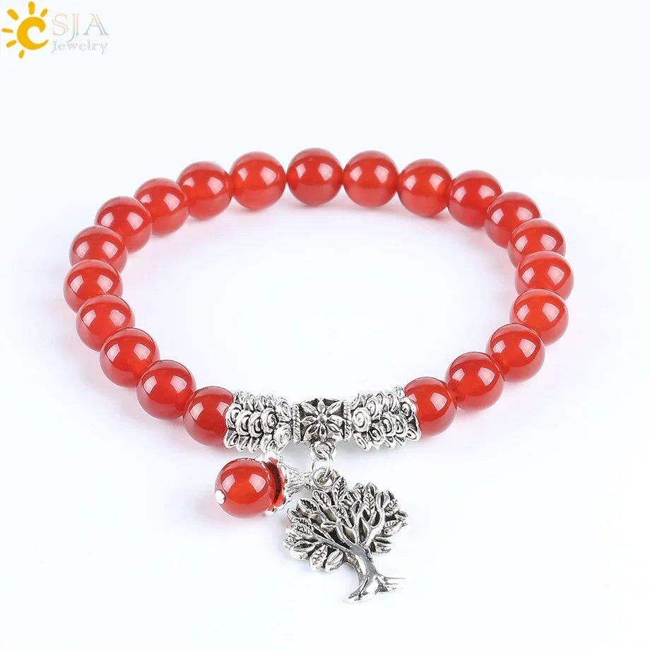 Red Onyx Gem Stone Bracelet LUXLIFE BRANDS