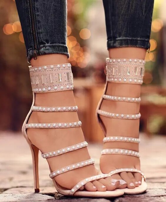 Luxury Bling Strappy Sandals LUXLIFE BRANDS