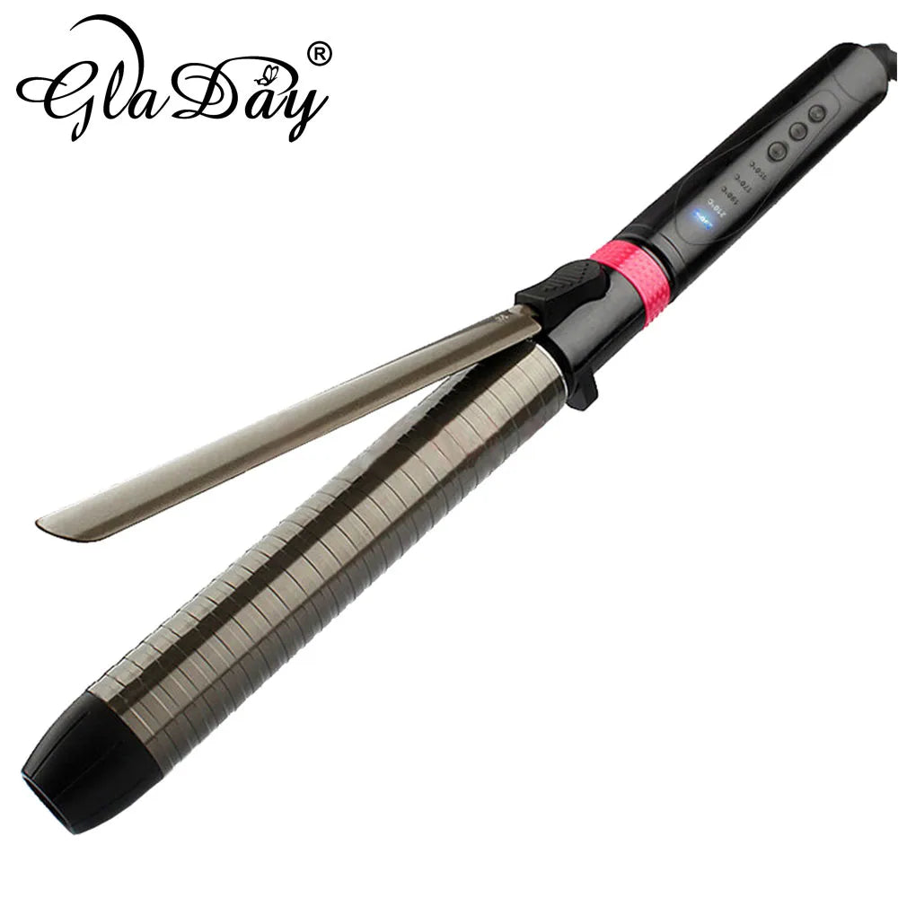 Professional Ceramic Hair Curler Rotating Curling Iron Wand LED Wand Curlers Hair Styling Tools 110-240V LUXLIFE BRANDS