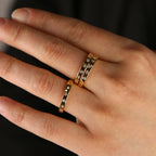 Gold color band ring for women starburst cz design simple classic fashion jewelry LUXLIFE BRANDS