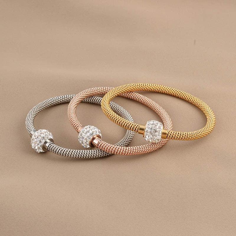 Fashion High Quality Charm Chic Valentine Gift Jewelry Stainless Steel Gold Women Distort Bracelets & Bangles LUXLIFE BRANDS