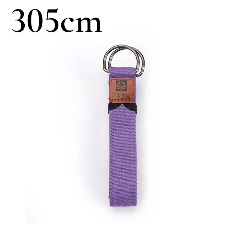 deluxe extra long cotton yoga strap with D-ring free shipping