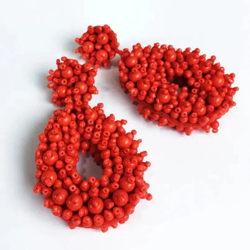 MANILAI Boho Fashion Beads Drop Earrings For Women Handmade Beaded Dangle Statement Earring Jewelry Gifts Wholesale - LUXLIFE BRANDS