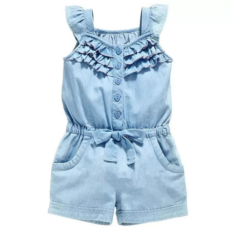 Summer Clothes Sets Toddler Girls Dresses Kids Overall Sleeveless Romper Jumpsuit Playsuit Dress Clothes Size 2-8Y LUXLIFE BRANDS