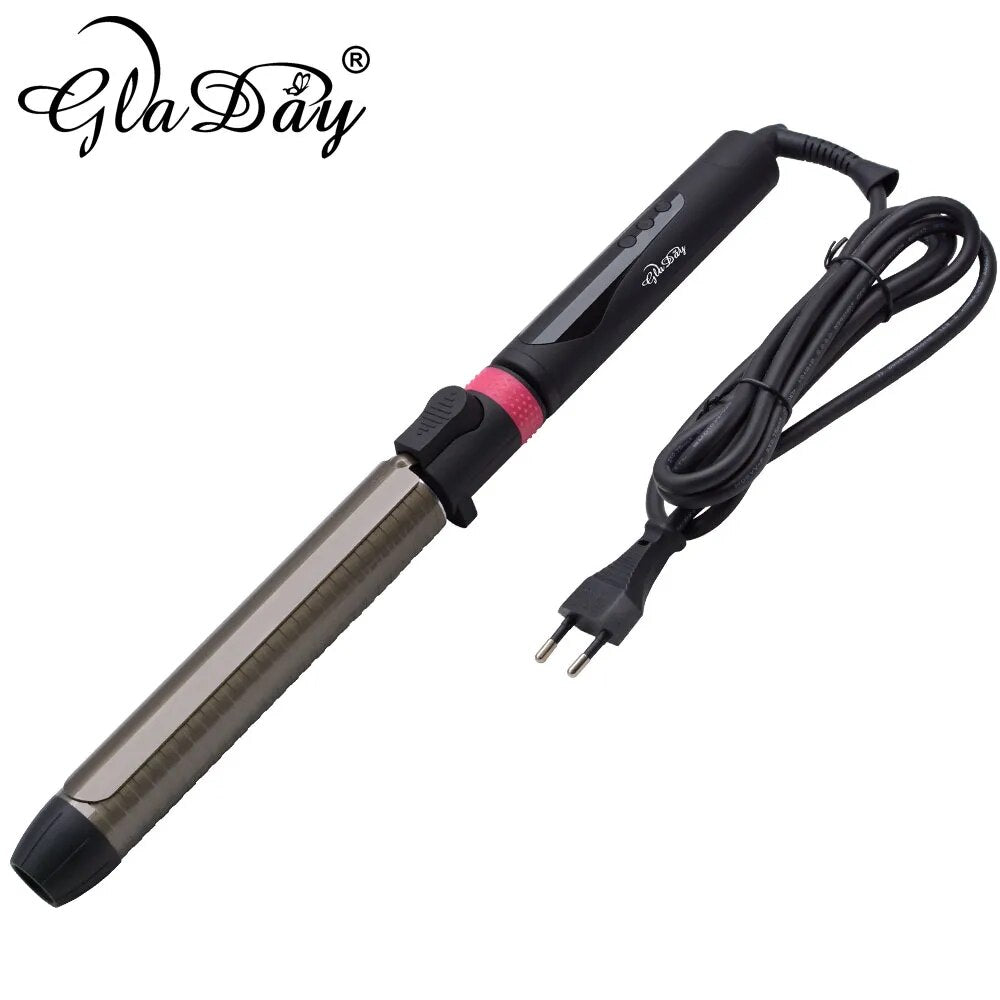 Professional Ceramic Hair Curler Rotating Curling Iron Wand LED Wand Curlers Hair Styling Tools 110-240V LUXLIFE BRANDS