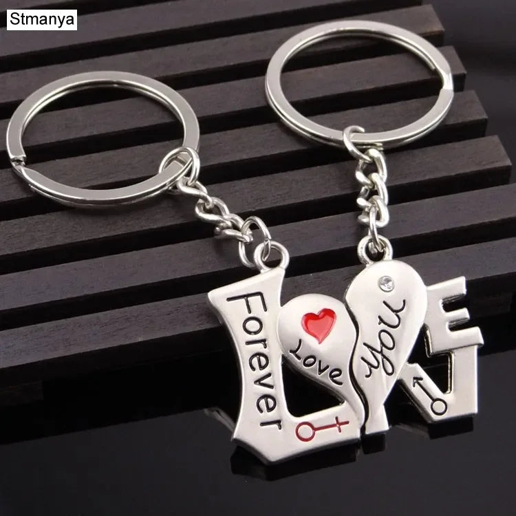 New Trendy Hot Sale one Pair Key Chain Alloy Arrow Bow Love Keyrings Key Chains Lovers Ring Couples keychain for Gift 17343 LUXLIFE BRANDS