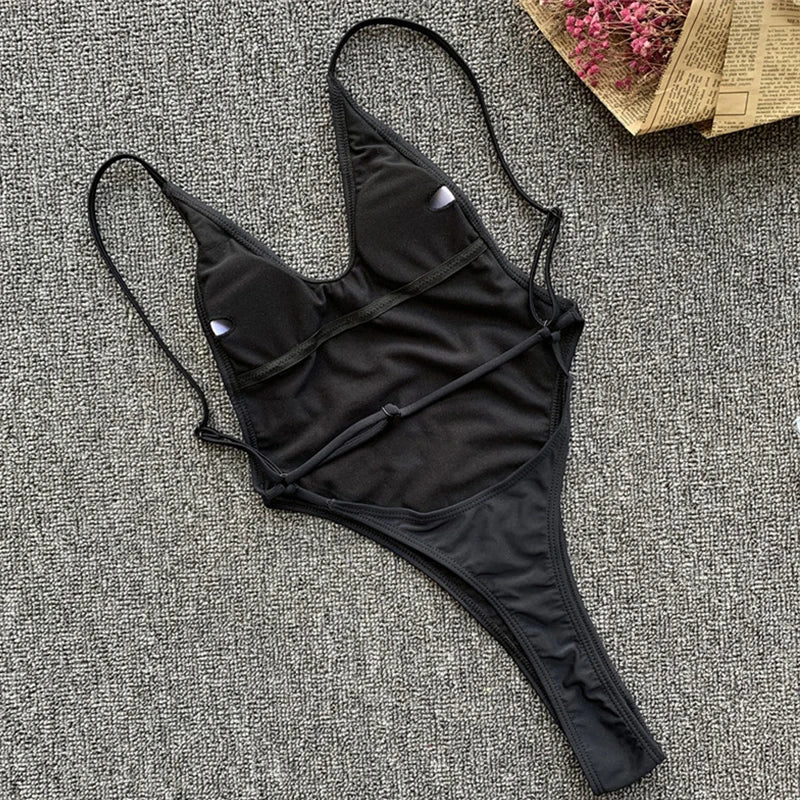 Sexy Extreme Micro String Backless Monokini Women Thong Swimwear One Piece Swimsuit Female High Cut Bathing Suit Swim Beachwear
