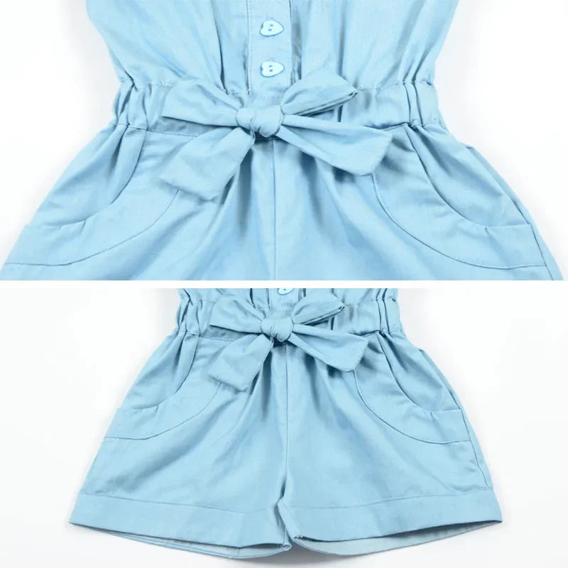 Summer Clothes Sets Toddler Girls Dresses Kids Overall Sleeveless Romper Jumpsuit Playsuit Dress Clothes Size 2-8Y LUXLIFE BRANDS