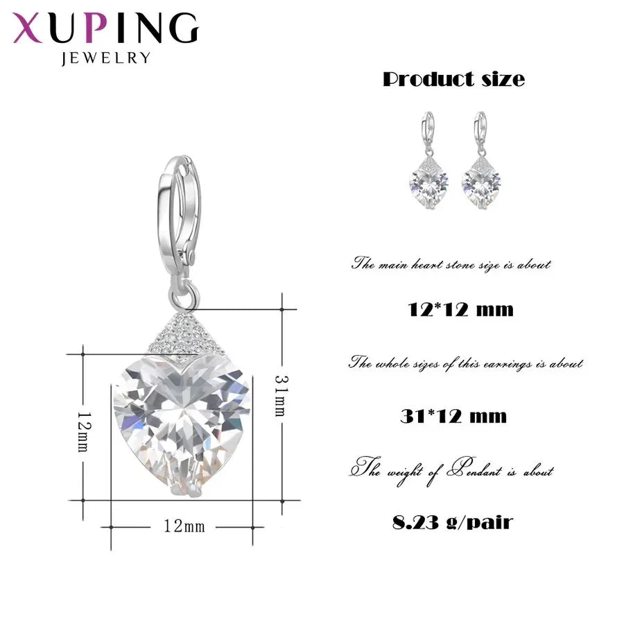 Xuping Jewelry Fashion Luxury Women Drop Earrings with Synthetic Cubic Zirconia for Valentine's Day Gift 27656 LUXLIFE BRANDS