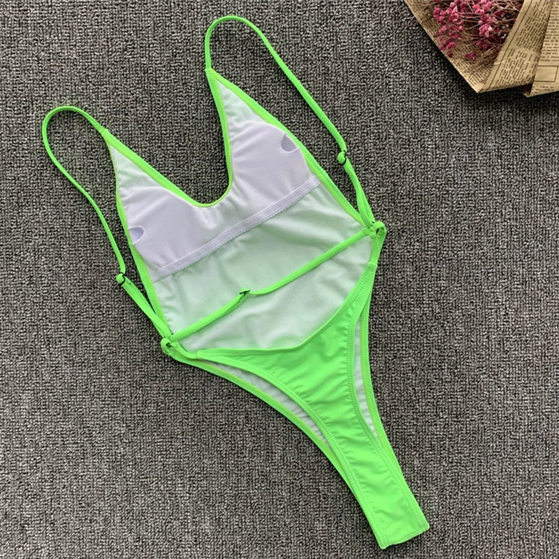 Sexy Extreme Micro String Backless Monokini Women Thong Swimwear One Piece Swimsuit Female High Cut Bathing Suit Swim Beachwear