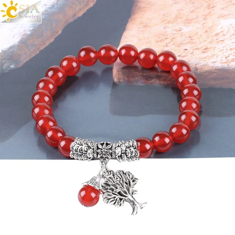 Red Onyx Gem Stone Bracelet LUXLIFE BRANDS