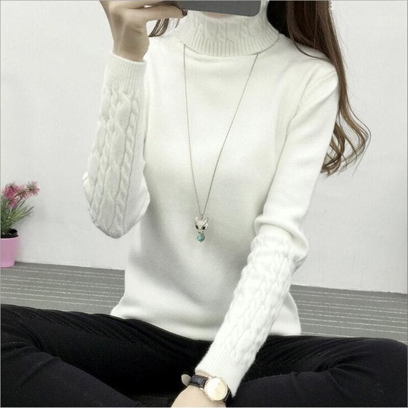 Thick Warm Women Turtleneck 2021 Winter Women Sweaters And Pullovers Knit Long Sleeve Cashmere Sweater Female Jumper LUXLIFE BRANDS