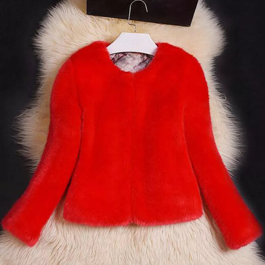 winter coat women faux fur coat women imitation rabbit artificial fur jacket with fur women plus size overcoat fake fur coat 5XL LUXLIFE BRANDS