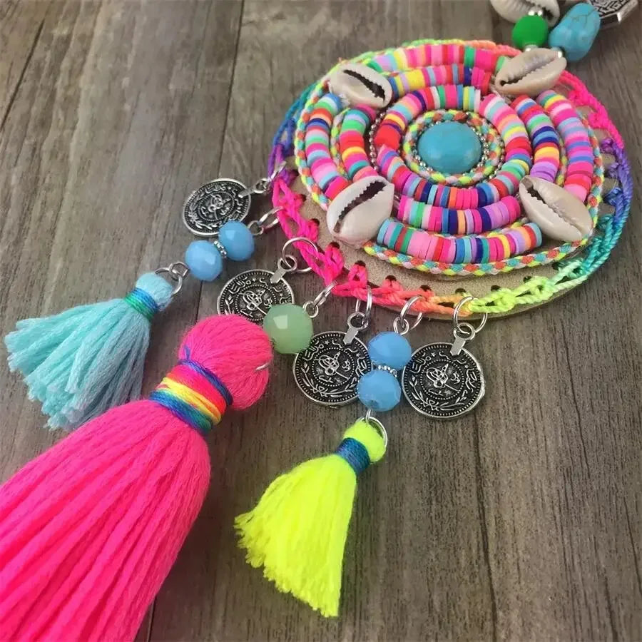 Handmade Women Long Necklace Boho Bohemian Necklace Accessories Colorful Vintage Ethnic Punk Style Fashion Jewelry - LUXLIFE BRANDS