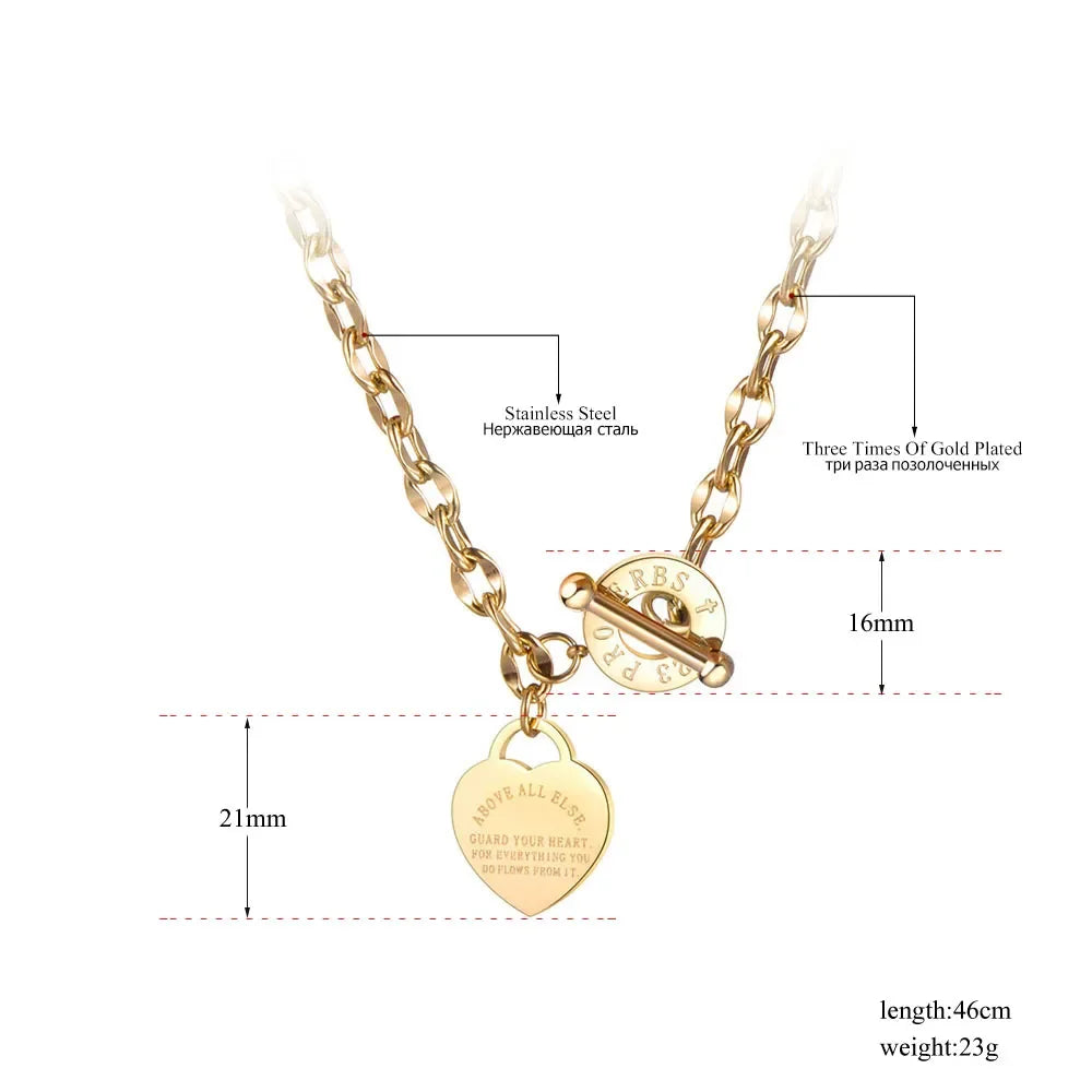 Titanium SS Charm Pendant Necklace LUXLIFE BRANDS