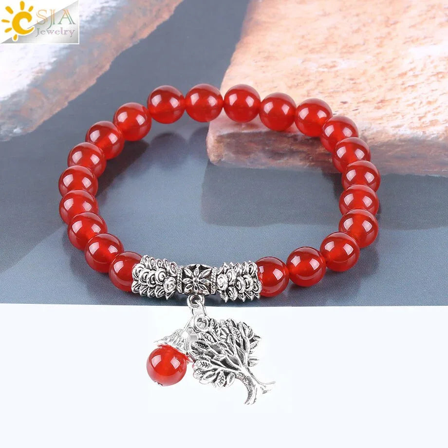 Red Onyx Gem Stone Bracelet LUXLIFE BRANDS