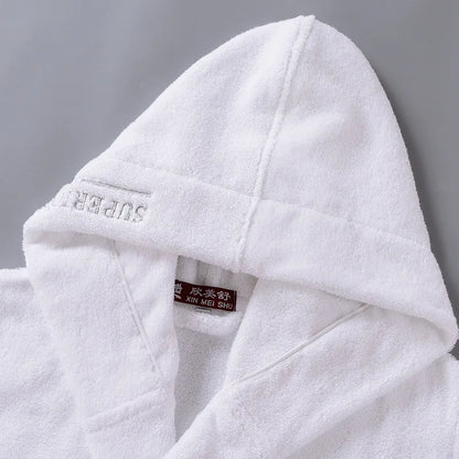 Terry Hooded Embroidery Cotton Bathrobe LUXLIFE BRANDS