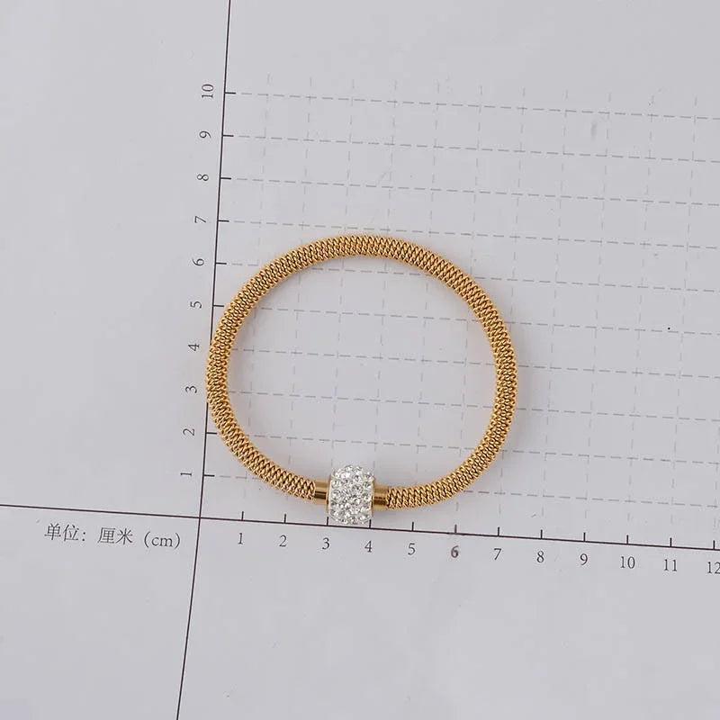 Fashion High Quality Charm Chic Valentine Gift Jewelry Stainless Steel Gold Women Distort Bracelets & Bangles LUXLIFE BRANDS